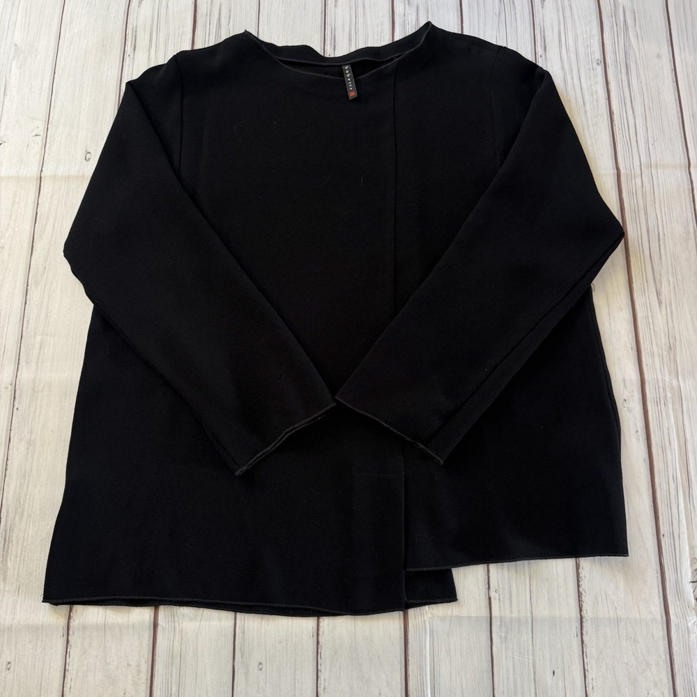 Babette Black Womens Large Minimalist USA Made Boxy Top
